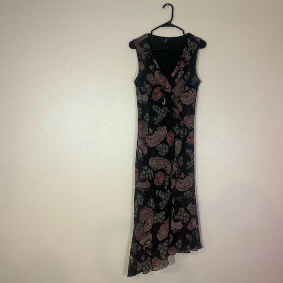Y2K Trixxi Elegant Black and Pink Maxi Dress L - Picture 1 of 5